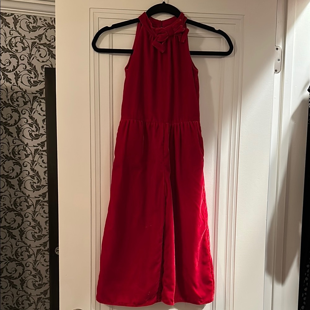 Elegant Red Halter Jumpsuit